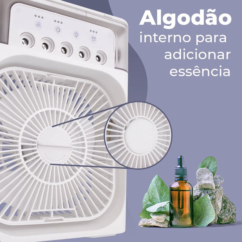 Mini ar condicionado, ventilador e climatizador programável